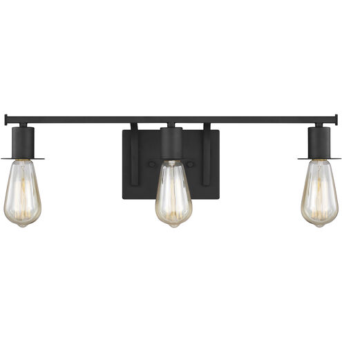 Brut 3 Light 21.75 inch Midnight Black Wall Bath Fixture Wall Light