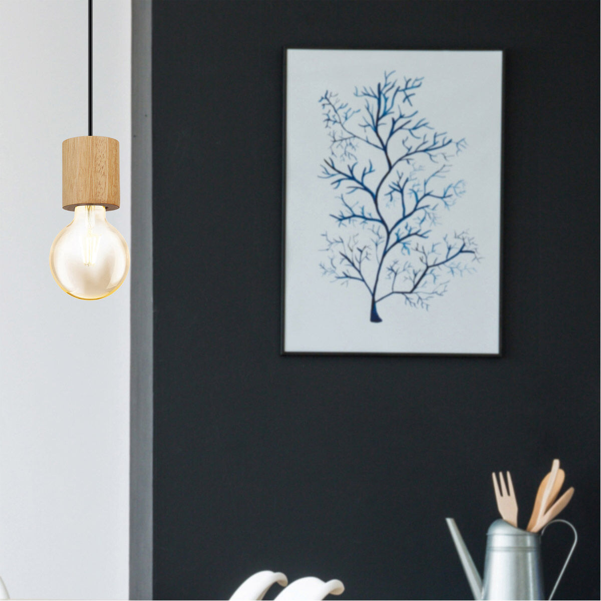 Turialdo 1 Light 3.15 inch Black Pendant Ceiling Light