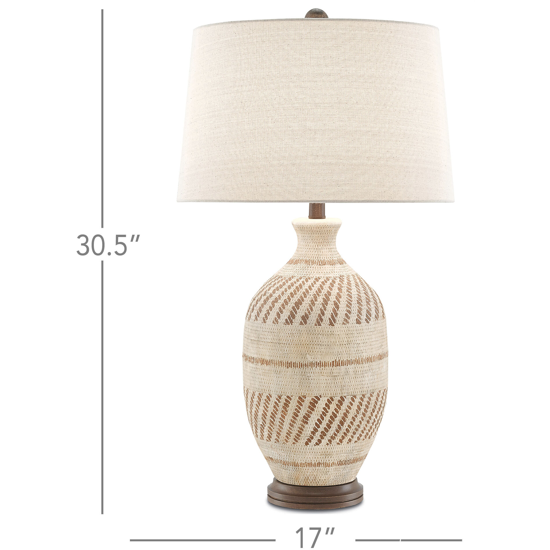 Faiyum 30.5 inch 150 watt Tan/Brown/Hand Rubbed Bronze Table Lamp Portable Light