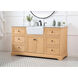 Franklin 60 X 22 X 35 inch Natural Wood Bathroom Vanity Cabinet