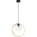 Lugano 1 Light 6 inch Black and Vintage Brass Down Pendant Ceiling Light