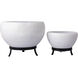 Teris Plaster White with Aged Black Indoor Planter, Set of 2