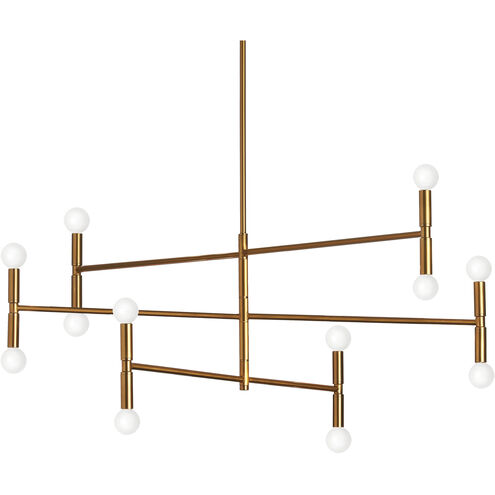 Ava 12 Light 40 inch Vintage Bronze Chandelier Ceiling Light in Vintage Brass