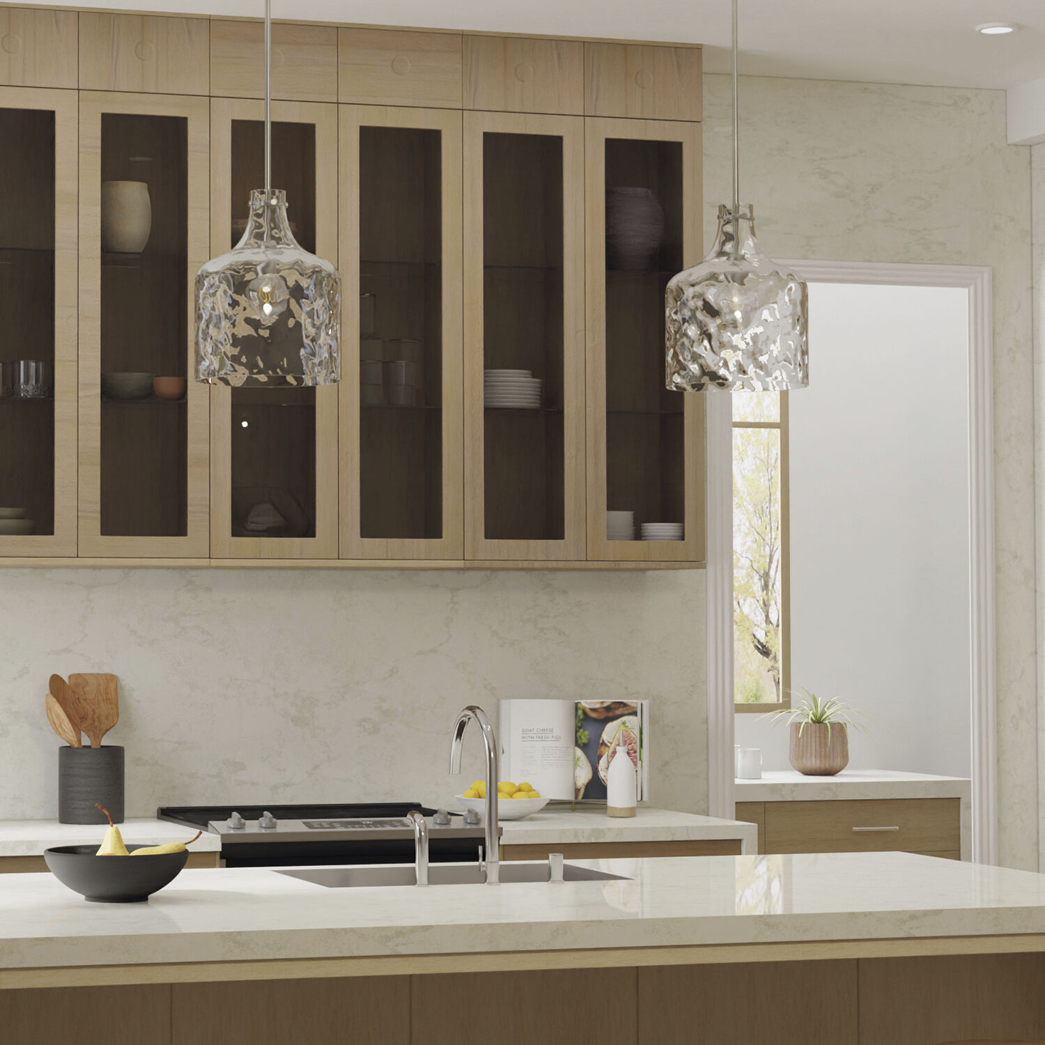 Elijah 1 Light 12 inch Brushed Nickel Pendant Ceiling Light