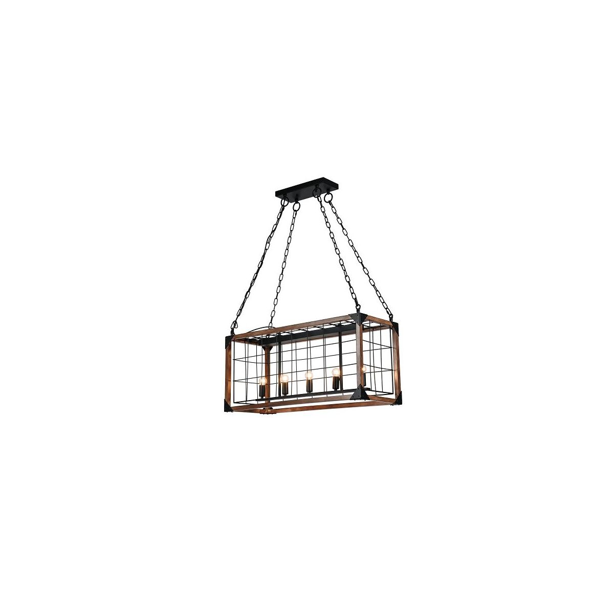 Canada 5 Light 12 inch Black Chandelier Ceiling Light