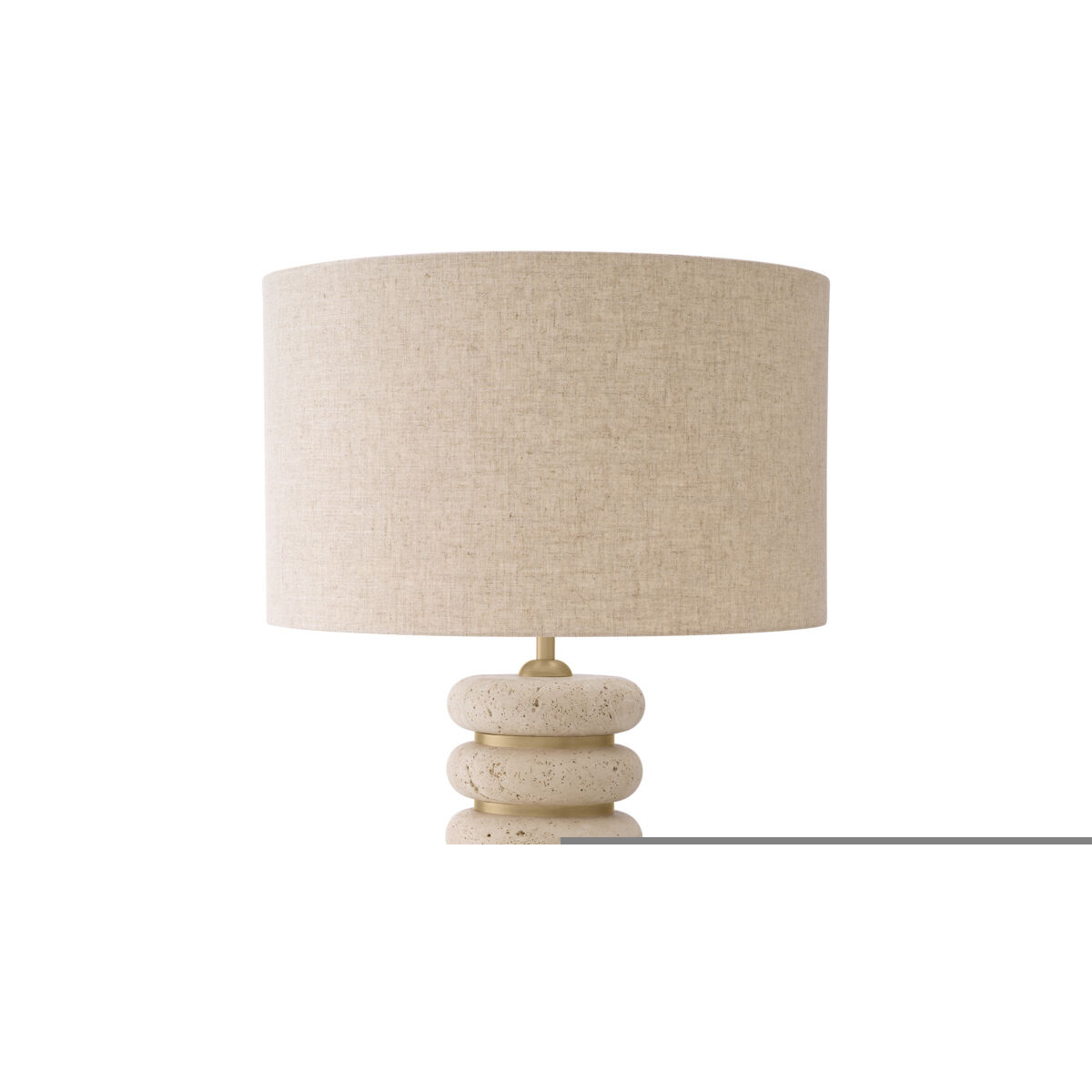 Baron 33.46 inch 40 watt Travertine with Antique Brass Table Lamp Portable Light