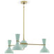 Clare 3 Light 27.75 inch Modern Brass Chandelier Ceiling Light in Mint