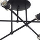 Delacroix 6 Light 28 inch Black with Brushed Nickel Accents Semi-Flush Ceiling Light