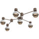 Cabochon Sconce & Flush Mount Wall Light in Bronze, 2700K LED, Burnished Bronze with White Marble, Hub & Spoke