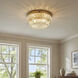 Stella LED 15.74 inch Brushed Brass Flush Mount Ceiling Light in Black and Brass