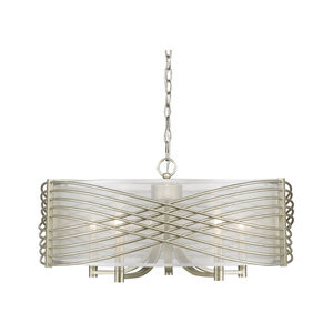 Zara 5 Light 26 inch White Gold Chandelier Ceiling Light in Sheer Opal