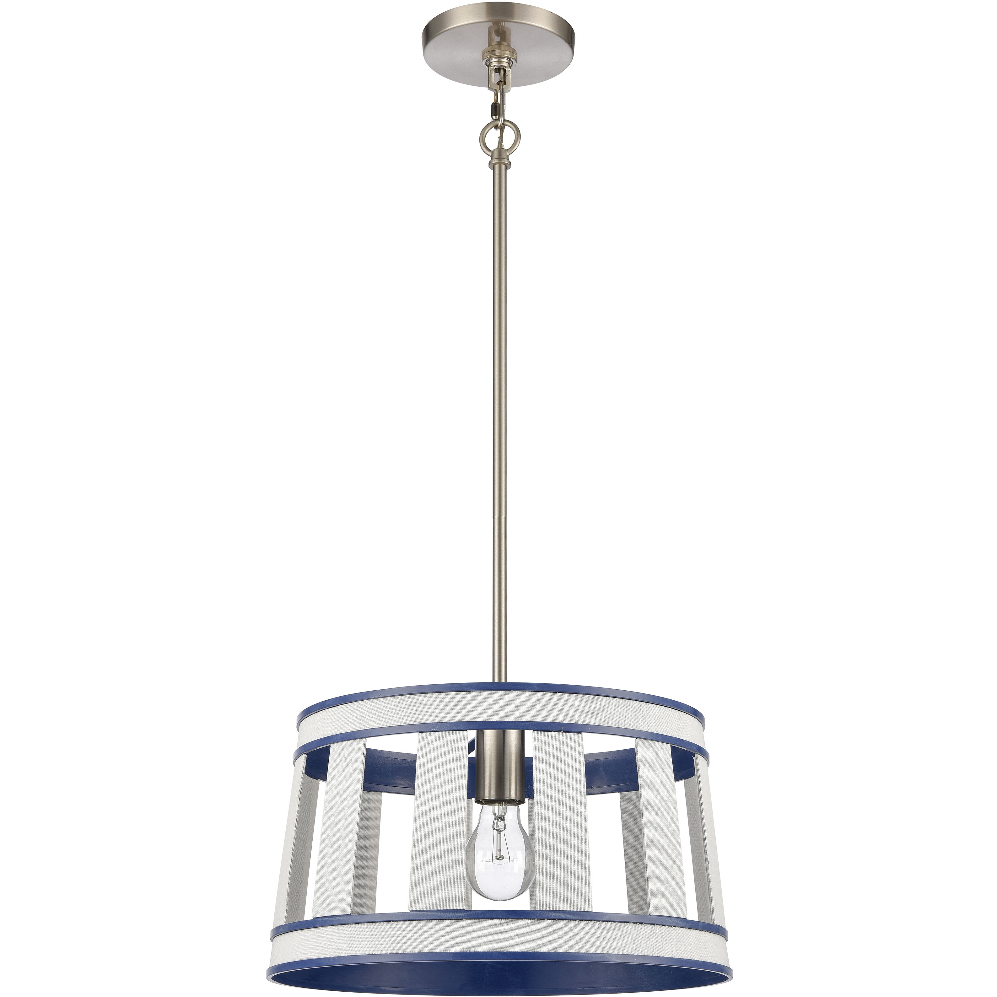 White Burlap Pendant Ceiling Light