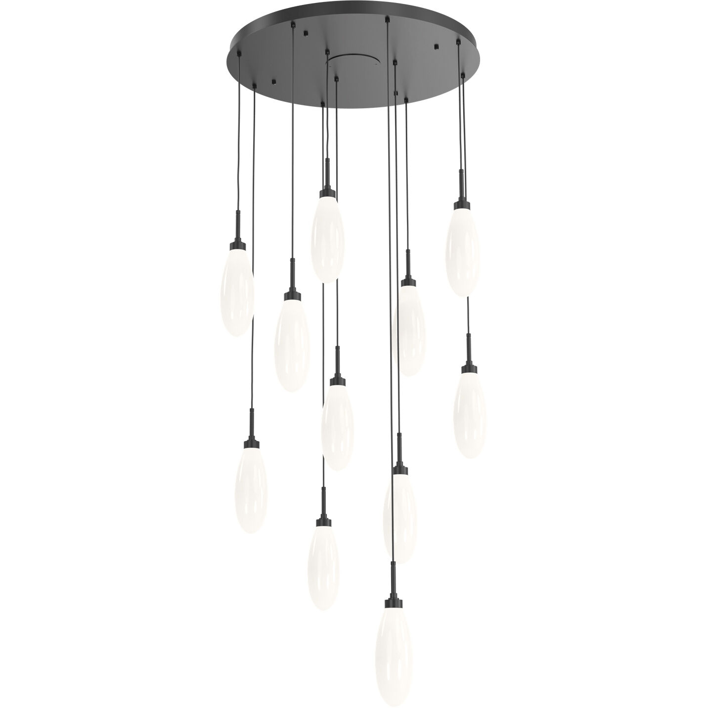Fiori LED Matte Black Multi-Port Ceiling Light, Round Multi-Port