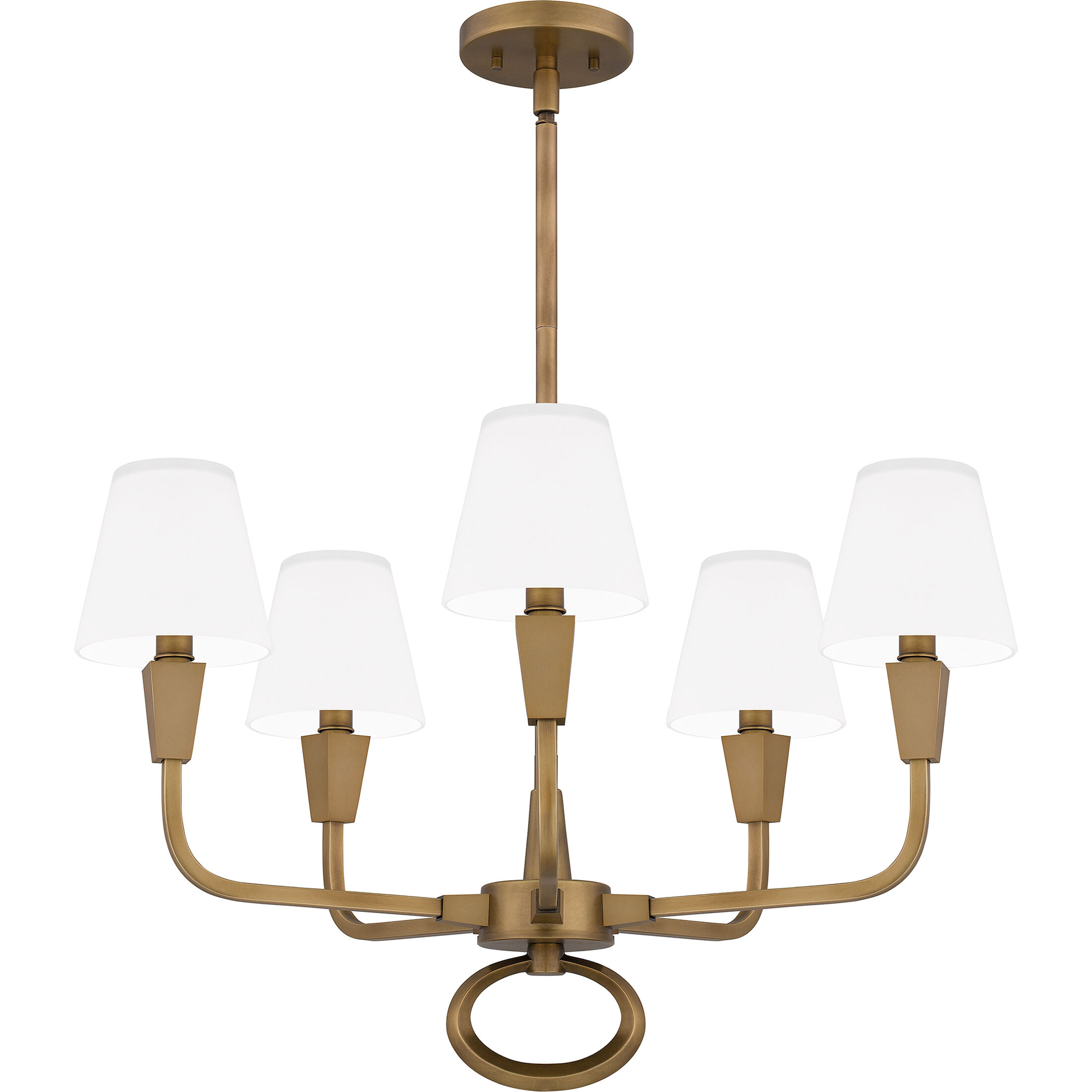 Mallory 5 Light 26 inch Weathered Brass Chandelier Ceiling Light