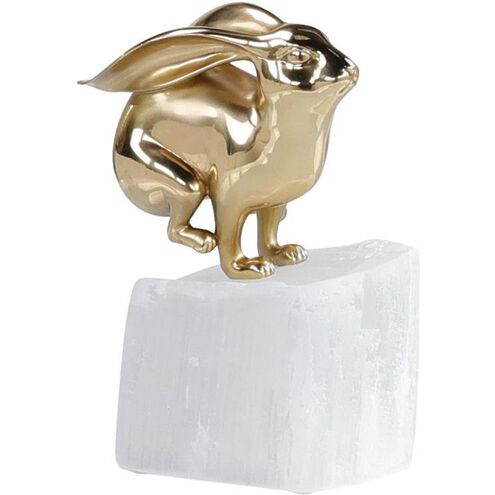 Brass Bunny 9.5 X 6.5 inch Sculpture