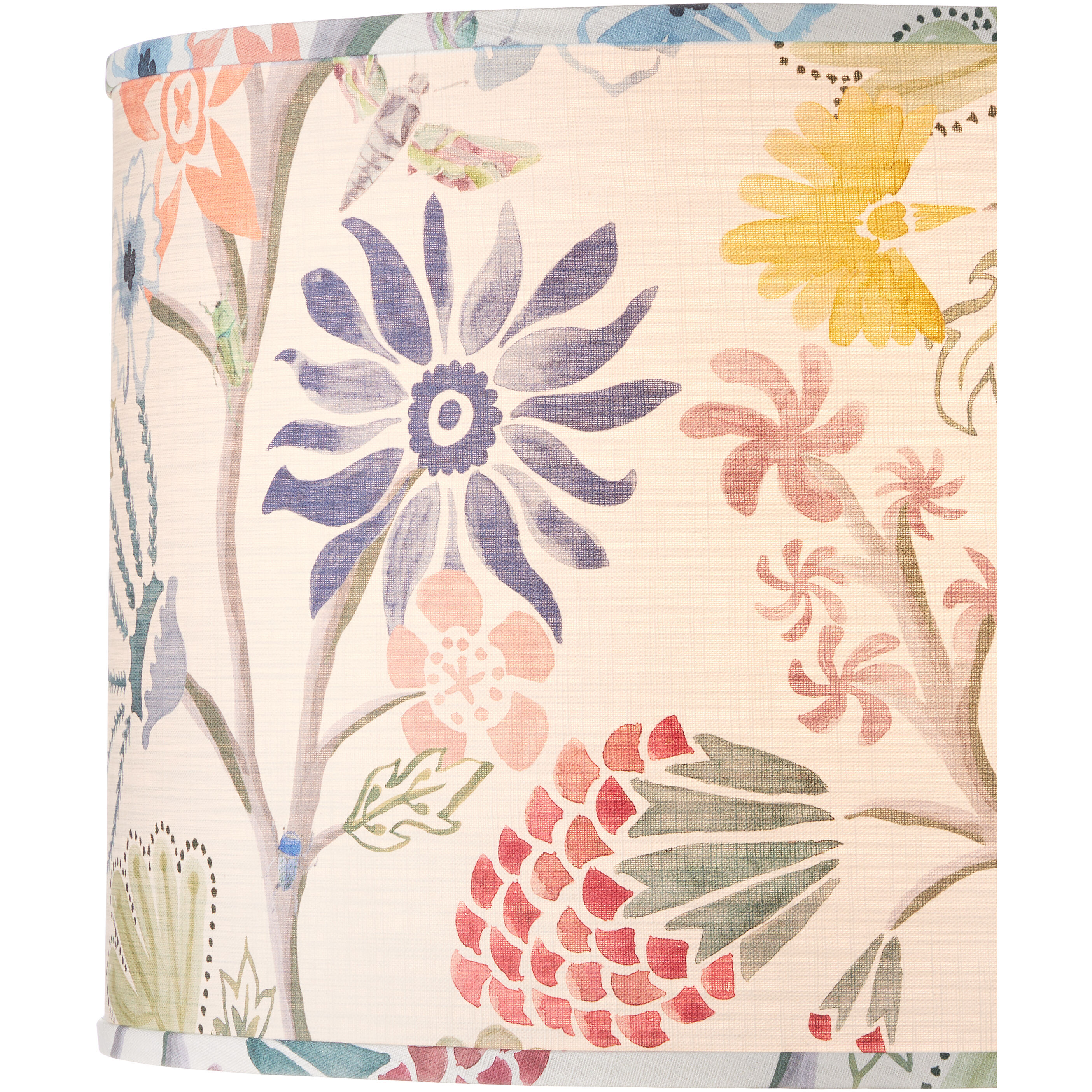 Madeline Ivory/Blue/Green/Yellow/Magenta Drum Lamp Shade