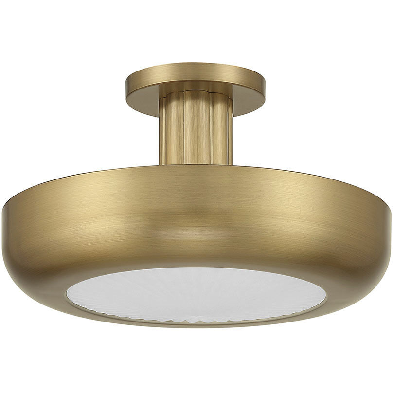 Macey LED 16 inch Antique Brass Semi-Flush Mount Ceiling Light