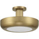 Macey LED 16 inch Antique Brass Semi-Flush Mount Ceiling Light