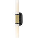 Thayer 2 Light 4.75 inch Lacquered Brass and Black Bath Sconce Wall Light in Lacquered Brass with Black