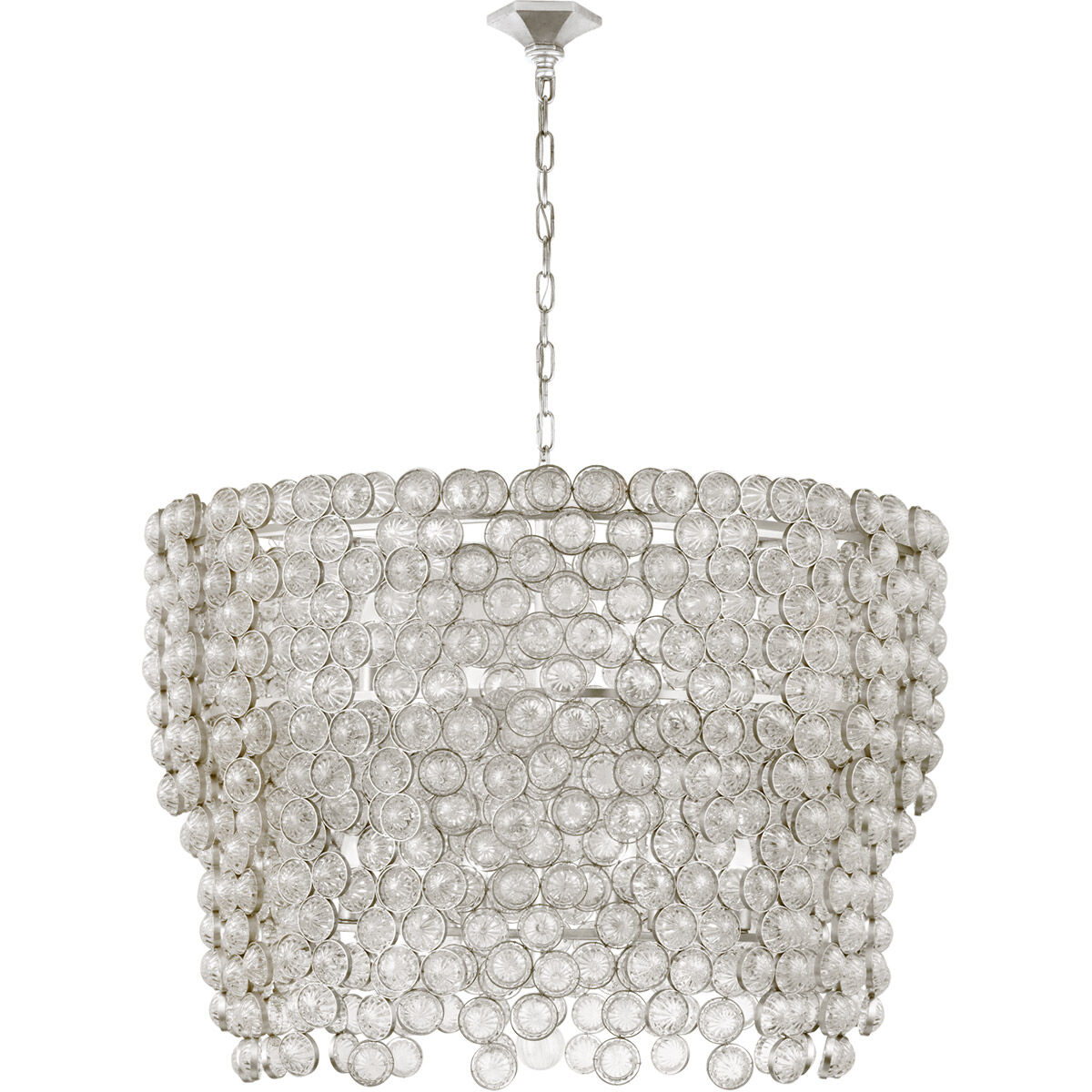Julie Neill Milazzo 12 Light 37.25 inch Burnished Silver Leaf Waterfall Chandelier Ceiling Light in Burnished Silver Leaf and Crystal, Large