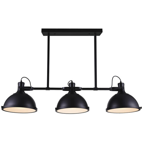 Strum 3 Light 50 inch Black Island/Pool Table Light Ceiling Light