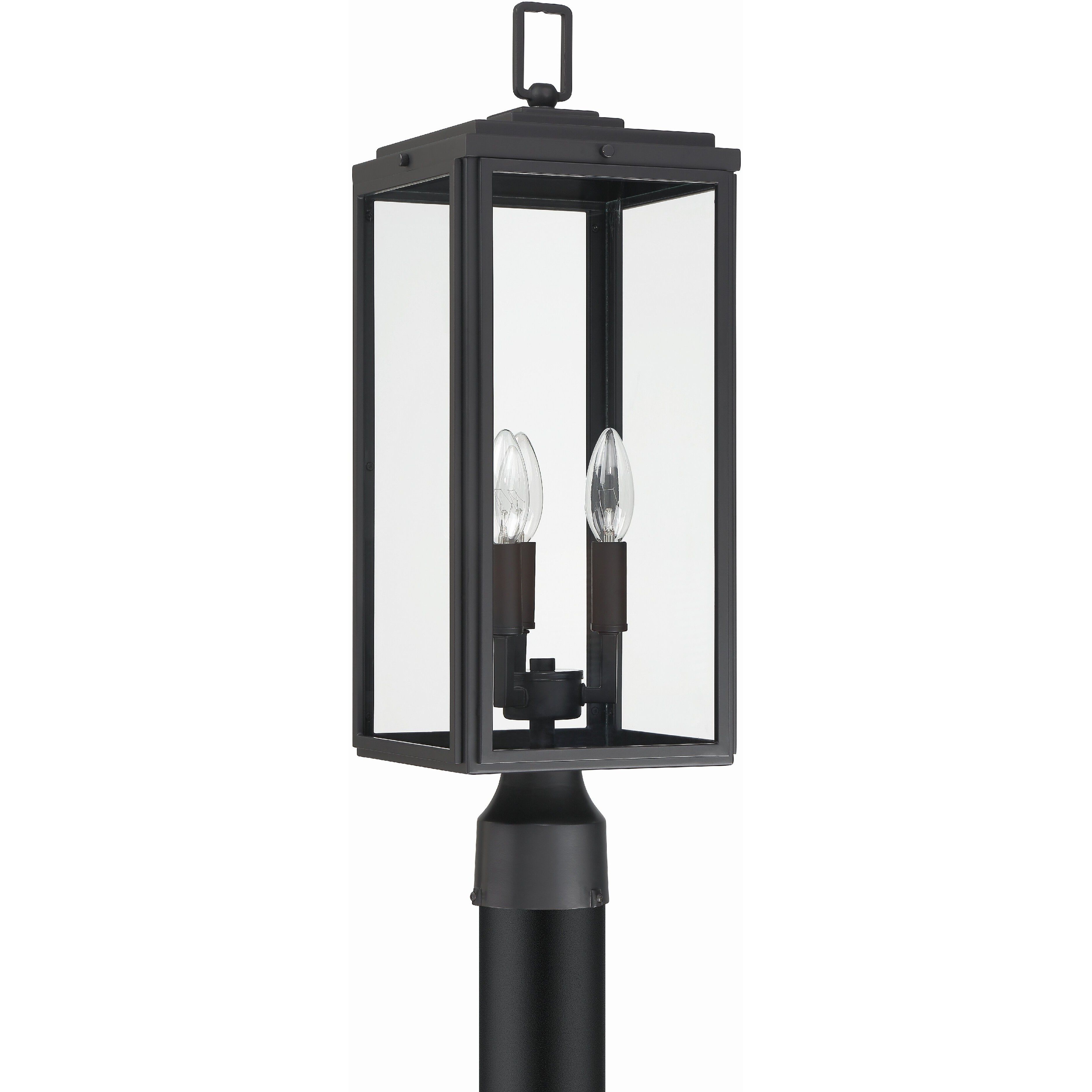 Byron 3 Light 22.25 inch Matte Black Outdoor Post