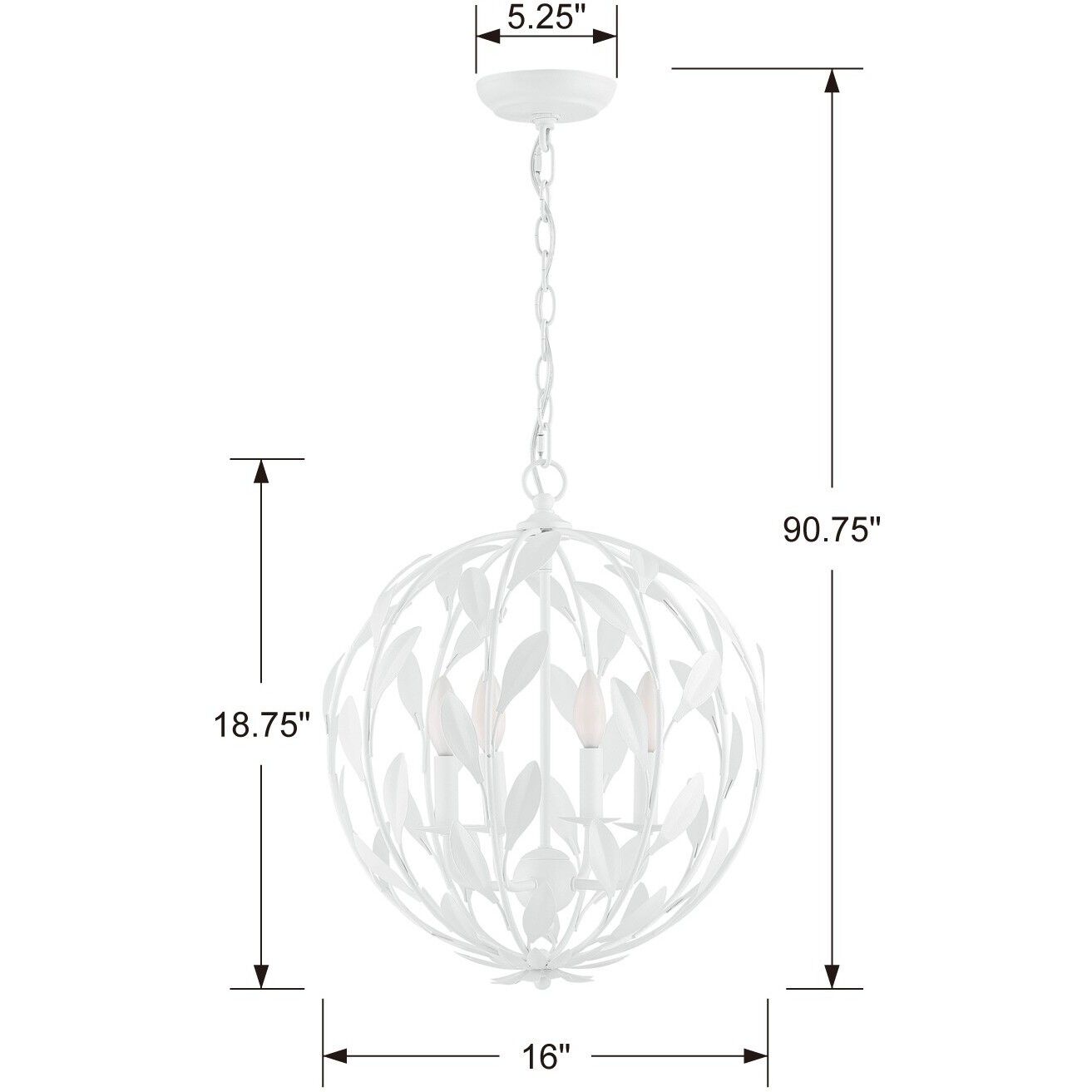 Broche 4 Light 16 inch Matte White Mini Chandelier Ceiling Light