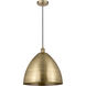 Edison Dome LED 16 inch Antique Brass Mini Pendant Ceiling Light