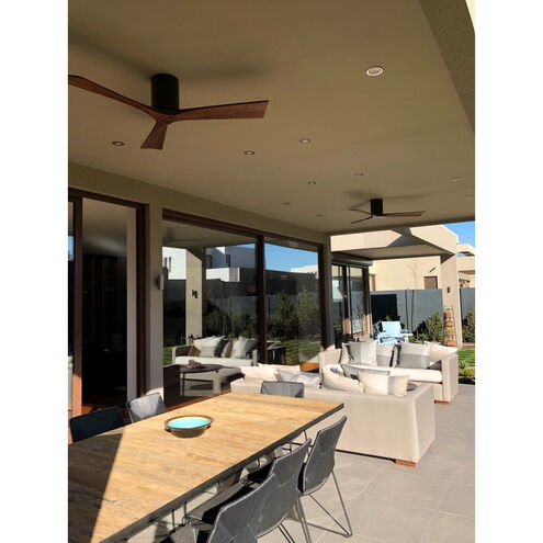 Atlas Irene-3H 52 inch Textured Bronze with Walnut Tone Blades Ceiling Mount Paddle Fan, Flush Mounted