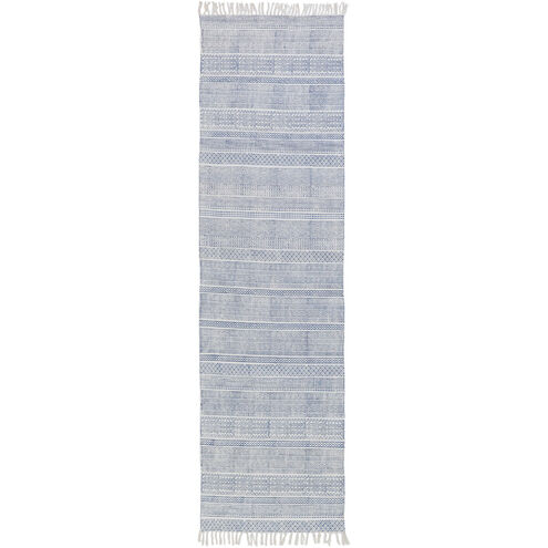 Idina 36 X 24 inch Dark Blue/Ivory Rugs, Cotton