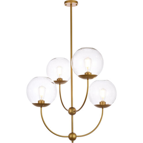 Lennon 4 Light 32 inch Brass Pendant Ceiling Light