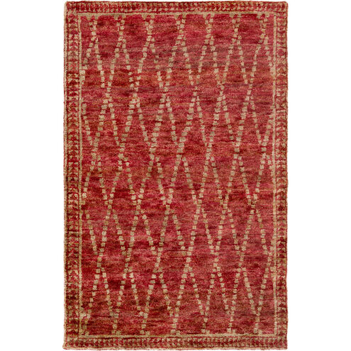 Scarborough 63 X 39 inch Red and Neutral Area Rug, Jute