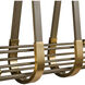 Sabine 14 Light 72 inch Pecan and Brushed Gold Linear Chandelier Ceiling Light