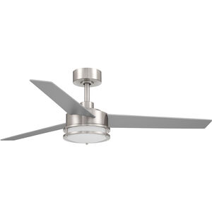 Cassini 52 inch Brushed Nickel with Reversible Silver/Pearl Gray Blades Smart Fan