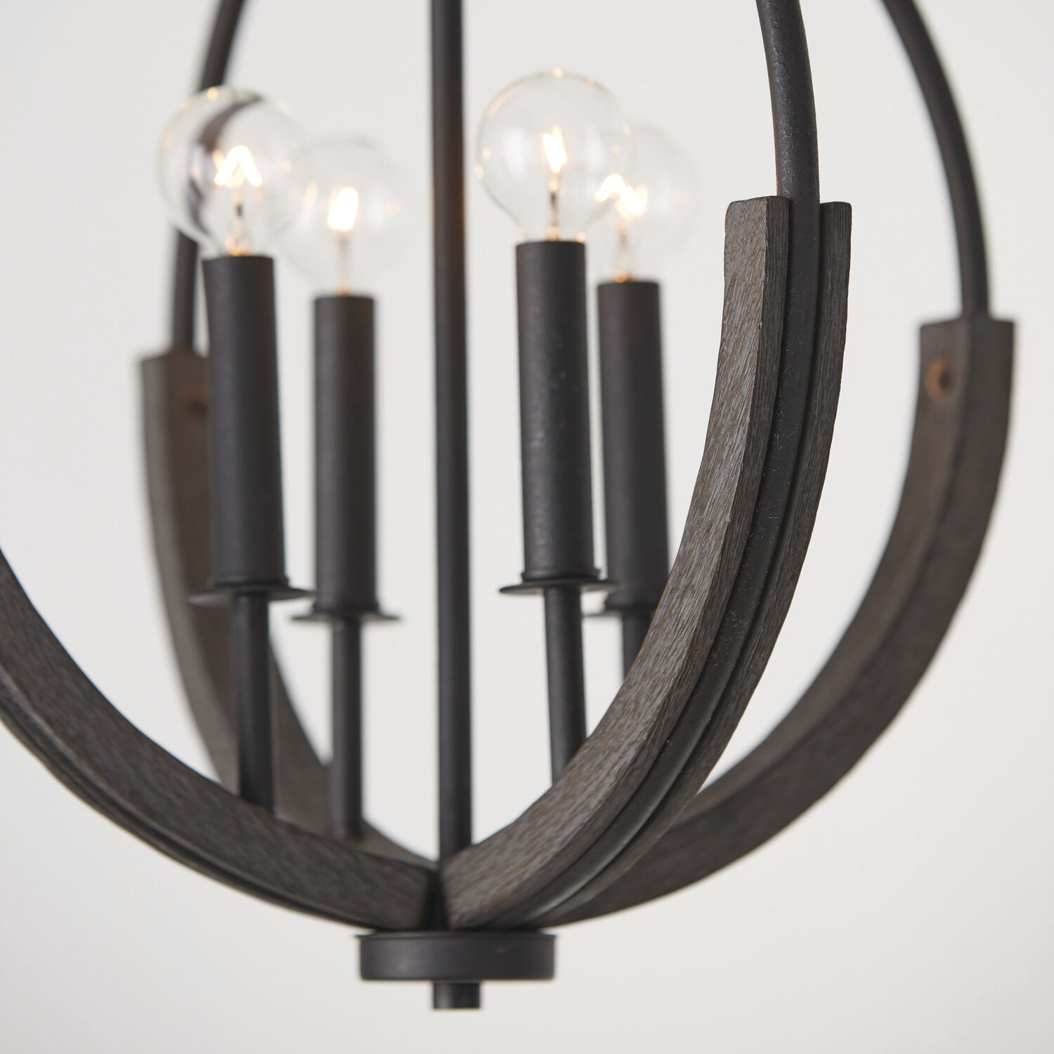 Clive 4 Light 15.5 inch Carbon Grey and Black Iron Pendant Ceiling Light