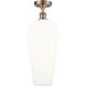 Ballston Chelsea 1 Light 8 inch Antique Copper Semi-Flush Mount Ceiling Light in White