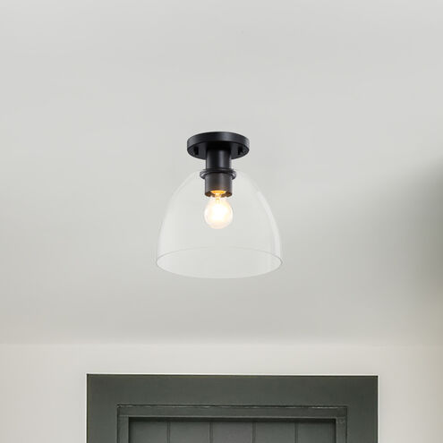 Indigo 1 Light 10 inch Matte Black Semi Flush Mount Ceiling Light