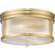 Carnaby 2 Light 13 inch Modern Gold Flush Mount Ceiling Light