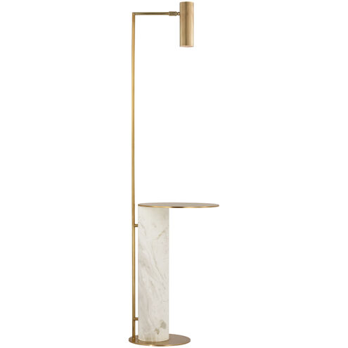 Kelly Wearstler Alma 54 inch 4.50 watt Antique-Burnished Brass and White Marble Tray Table Floor Lamp Portable Light