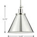 Hinton 1 Light 12 inch Polished Nickel Pendant Ceiling Light
