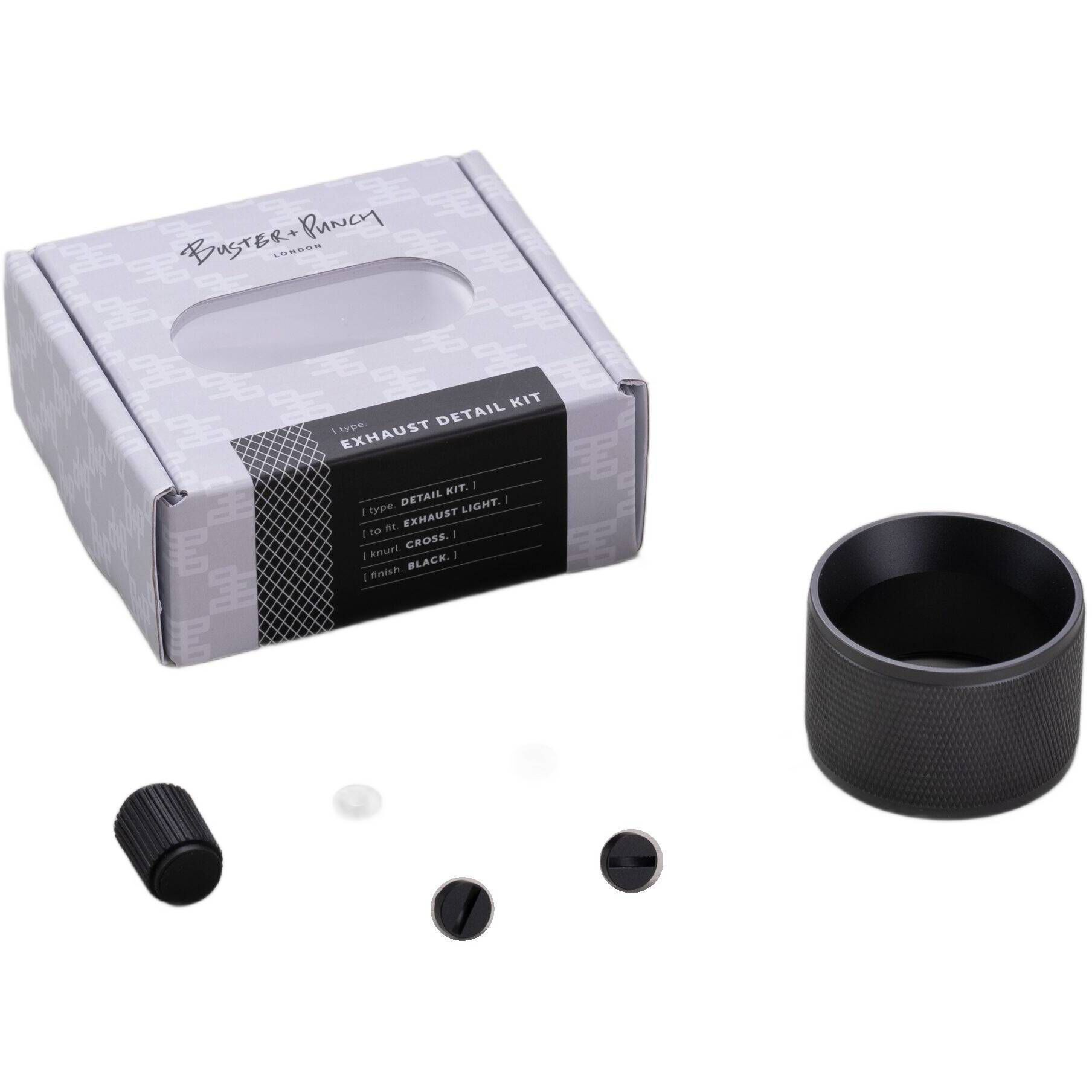 Exhaust Black Spotlight Ceiling Light, Detail Kit