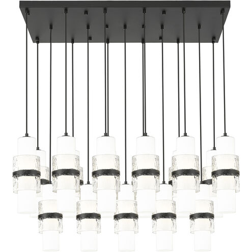Cayden 17 Light 42 inch Matte Black Linear Chandelier Ceiling Light