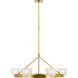 AERIN Carola LED 36 inch Hand-Rubbed Antique Brass Ring Chandelier Ceiling Light in Frosted Glass, Large