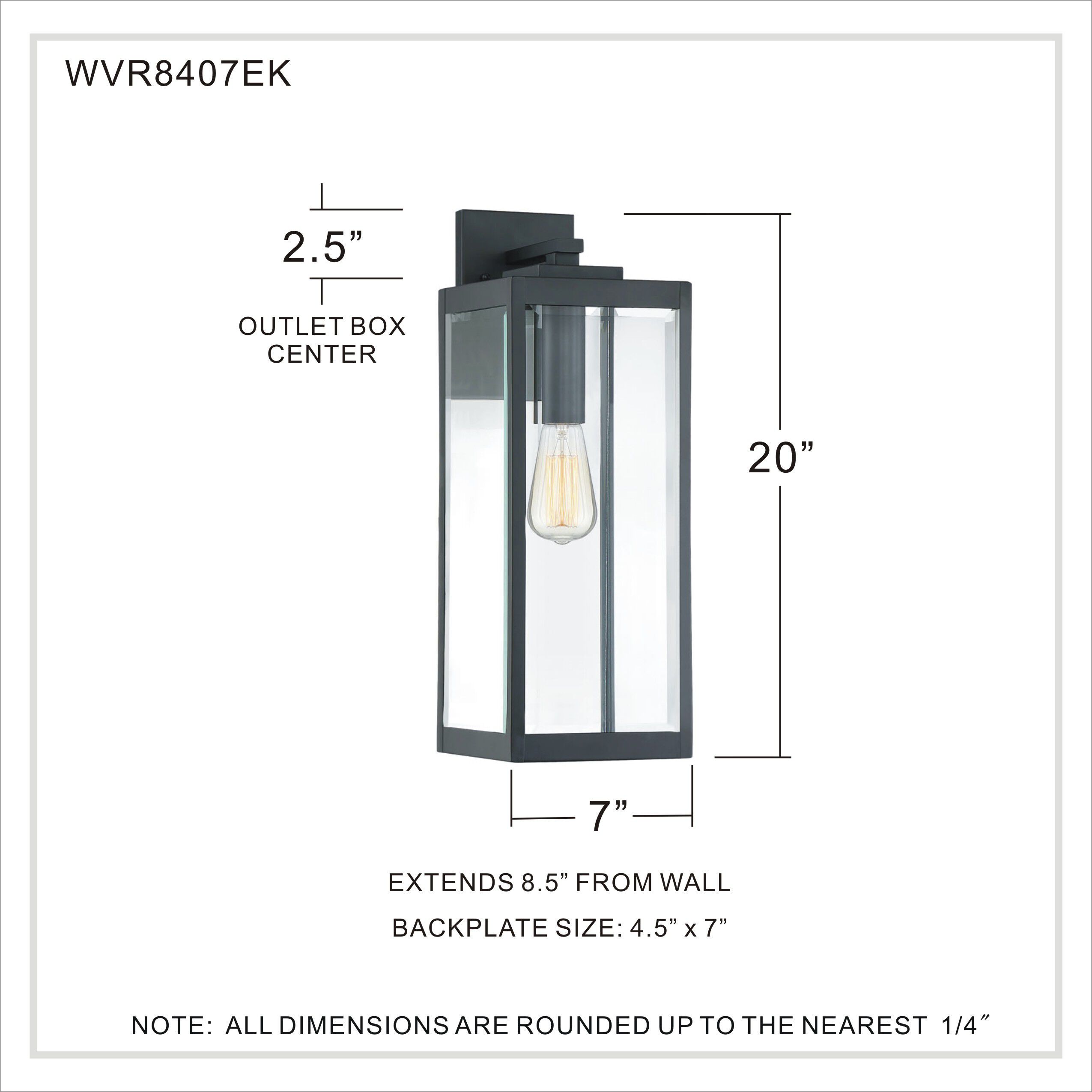Westover 1 Light 20 inch Earth Black Outdoor Wall Lantern