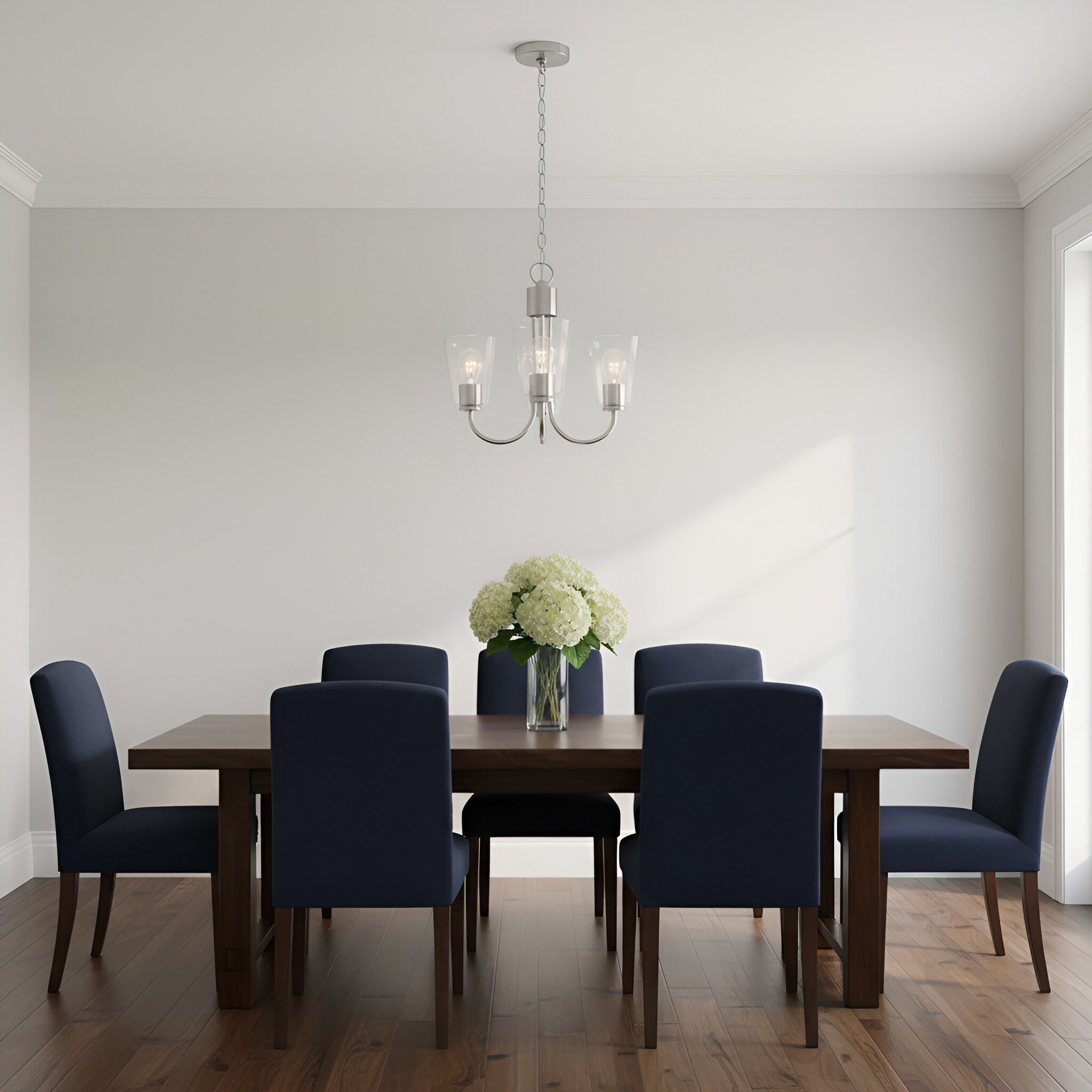 Miles 3 Light 21.5 inch Brushed Nickel Chandelier Ceiling Light