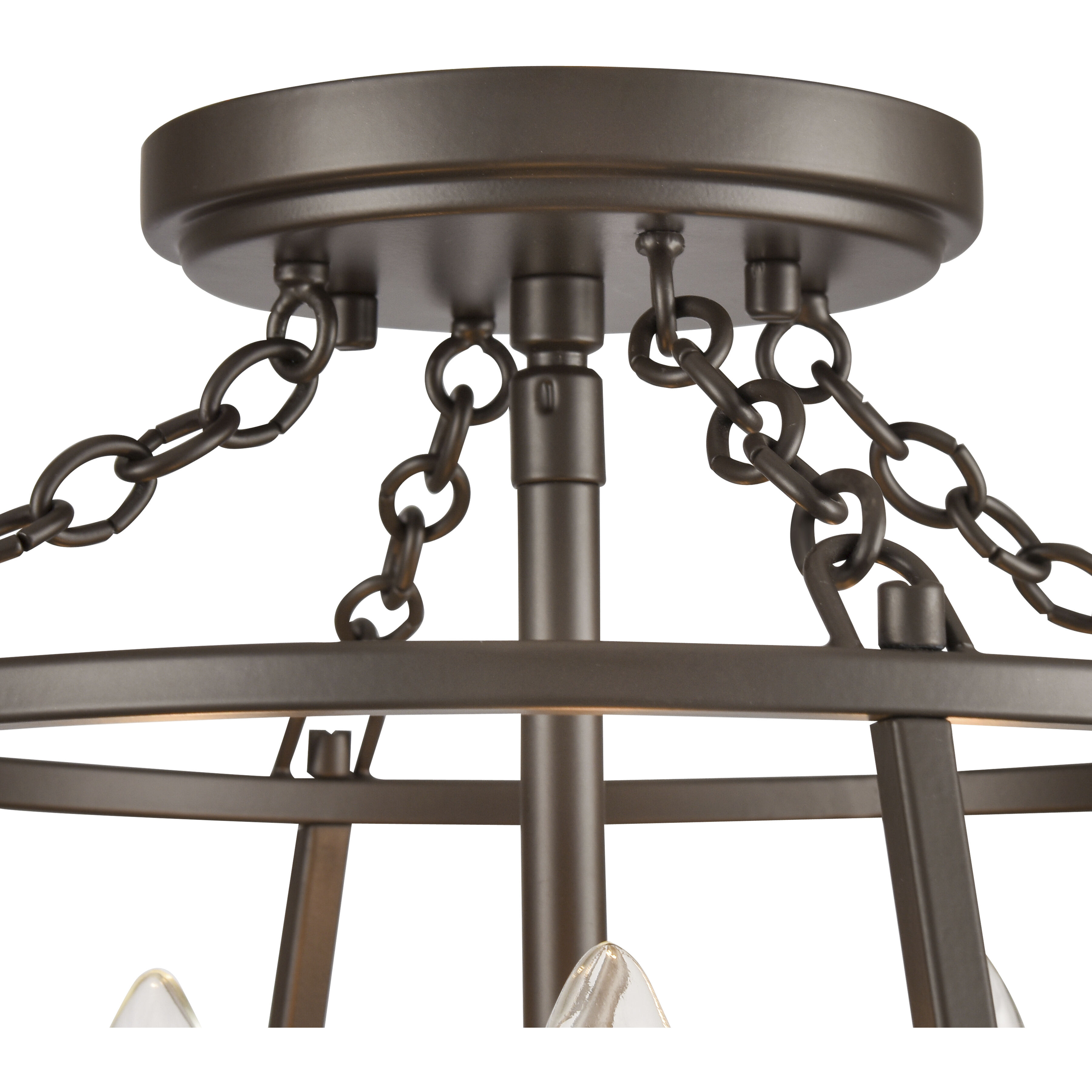 Joanie 3 Light 13 inch Old Bronze Semi Flush Mount Ceiling Light