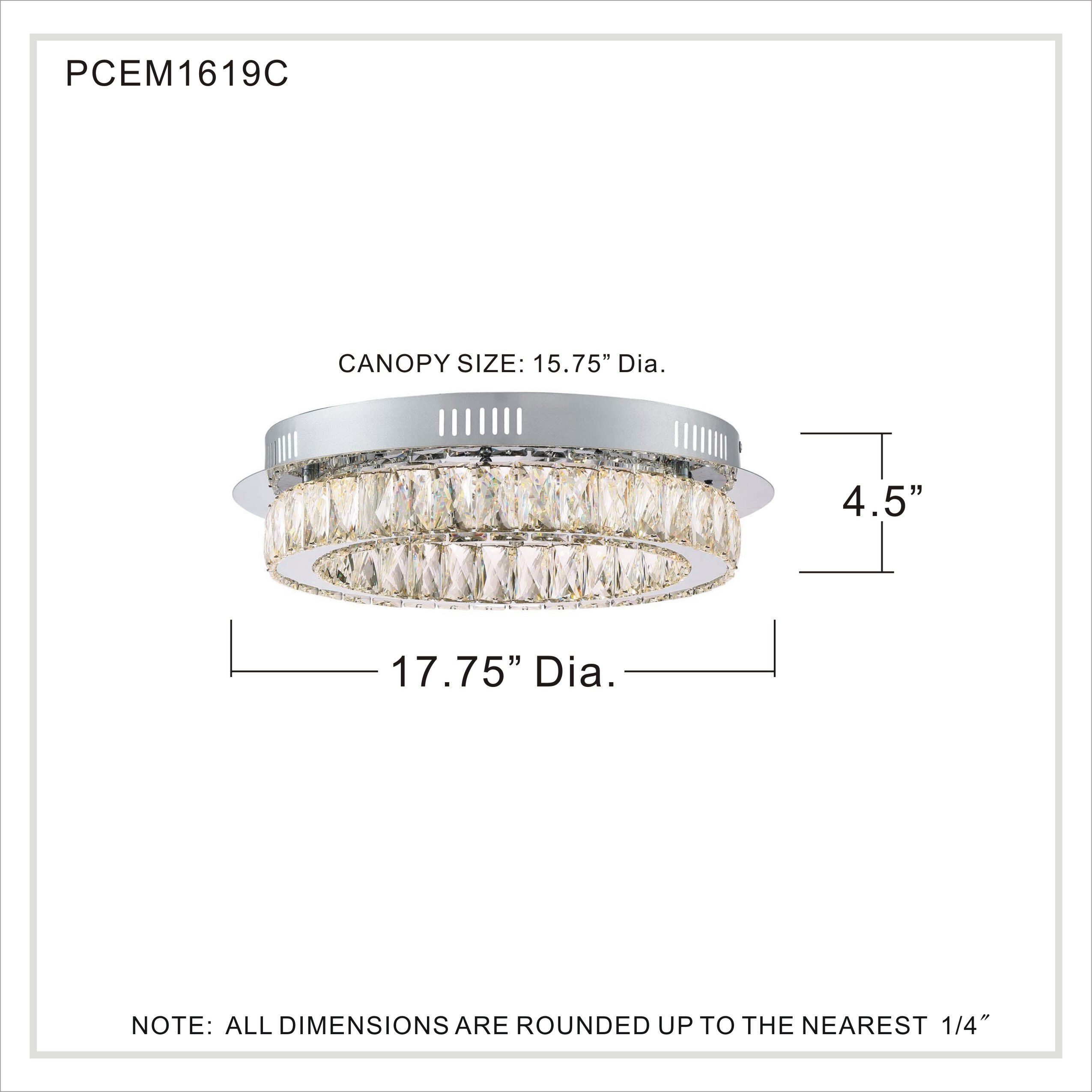 Embrace LED 18 inch Polished Chrome Flush Mount Ceiling Light