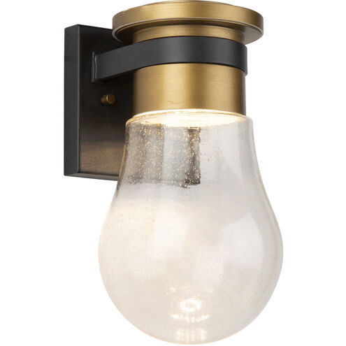 Clareville LED 11 inch Black and Harvest Brass Outdoor Wall Light