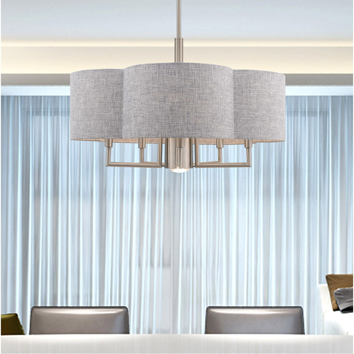 Kalmar 6 Light 24 inch Brushed Nickel Pendant Chandelier Ceiling Light