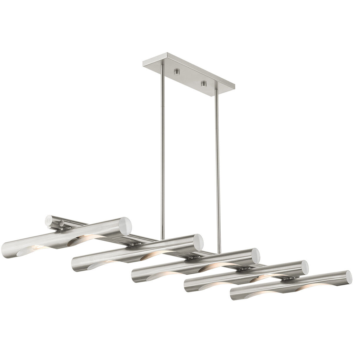 Acra 10 Light 50 inch Brushed Nickel Linear Chandelier Ceiling Light